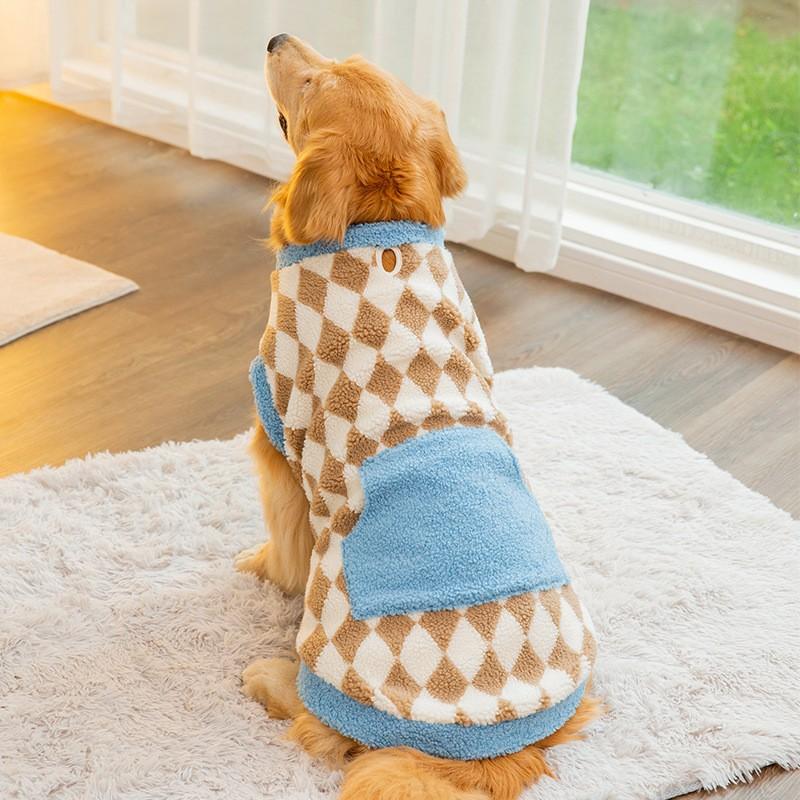 Dog Clothes for Big Dogs Fleece Dog Hoodies Soft Warm Costume Pet Dog Vest Golden Retriever Collie Labrador Large Dog Jacket