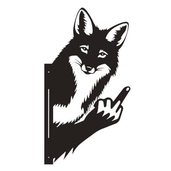 Peeping Animal Sign Metal Middle Finger Squirrel Sign Outdoor Flipping Off Deer Yard Art Decoration Rustic Animal Wall Art Ornament