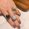 Tiktok Cross Border Australian Fritillaria Pearl Women's Ring Fashion Creative Jewelry Adjustable Hand
