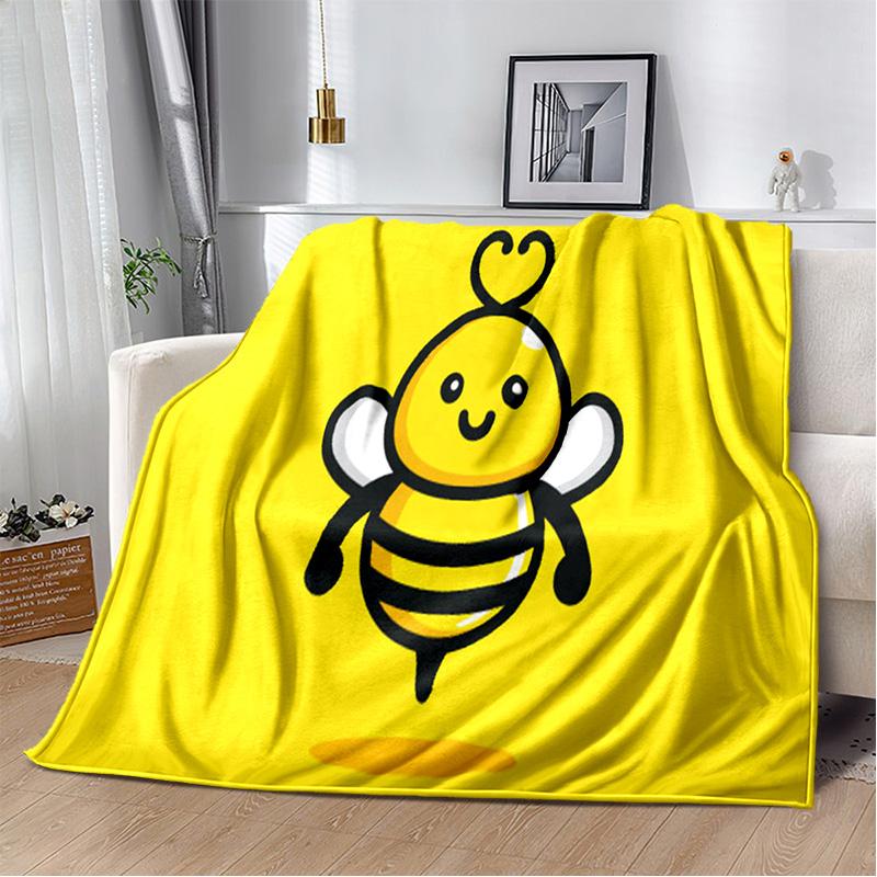 3D Honey Bee Insect Cartoon Soft Plush Blanket,Flannel Blanket Throw Blanket for Living Room Bedroom Bed Sofa Picnic Cover Kids