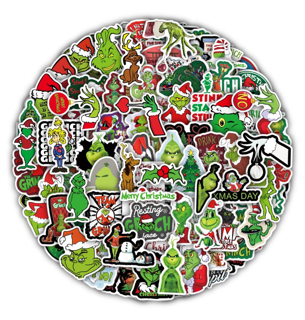 10/50 ks Kreslené Ako Grinch ukradol Vianoce Nálepky Grinch grafiti Nálepky na DIY Batožinu Laptop Skateboard Motocykel Bicykel Nálepka
