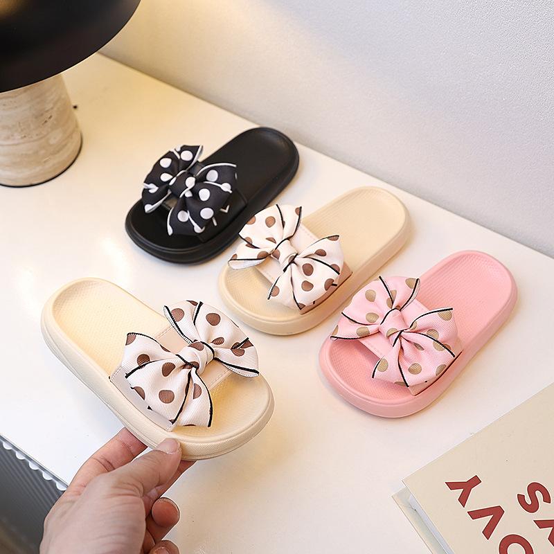 Summer Children's Slippers Girls Princess Non-slip Soft Sole Slippers Toddler Girl Shoes Bow Tie Slippers Flip Flops Outdoor
