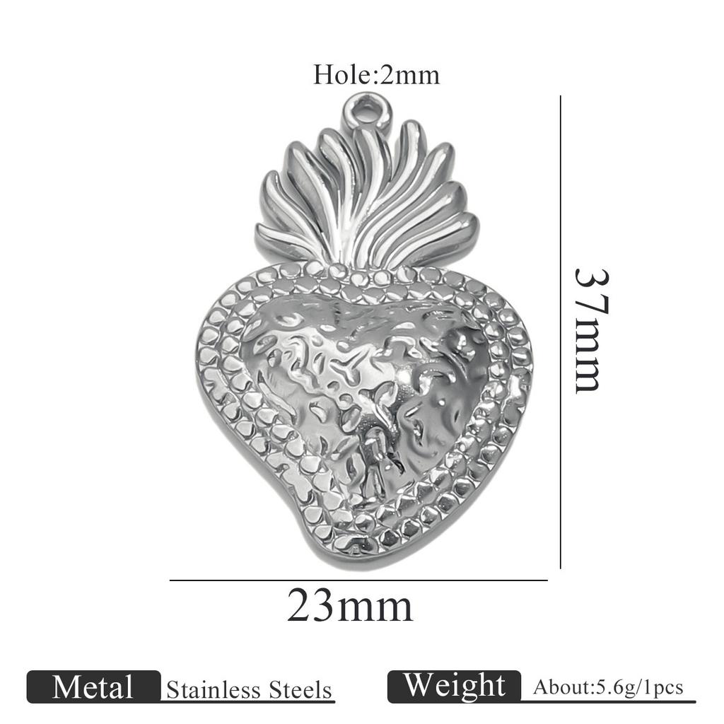 Yori 5PCS Stainless Steel Fashion Sun Love Heart Pendant Bracelet Necklace DIY Accessories Waterproof Wholesale