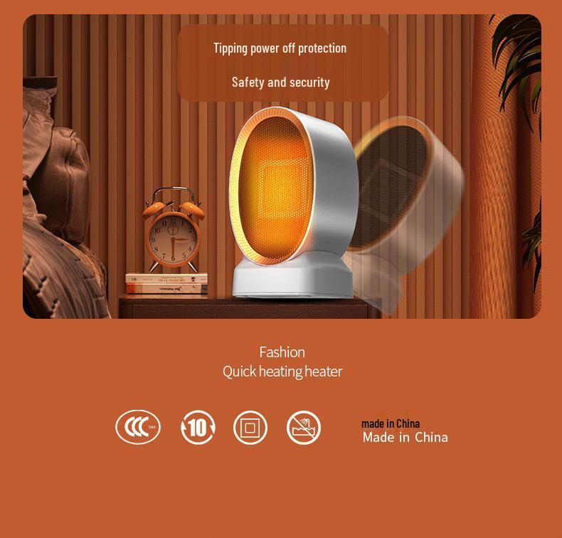 Quick Heat PTC Electric Fan Heater for Living Room & Bedroom - Low Noise, Safe Tip-Over Feature