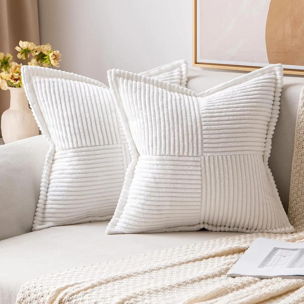 Bohemia Cushion Cover 45x45cm Christmas Corduroy Throw Pillow Covers Boho Decorative Soft Pillowcase Striped Texture For Sofa