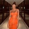 Summer New Women's Fashion Sexy Chest Wrapped Lace See-through Slim Hip Dress