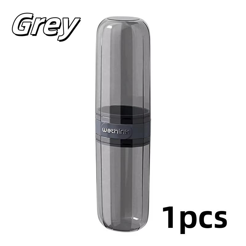 1 Stück Zahnbürsten-Aufbewahrungsbox Drei-in-Eins Transparent Tragbares Zahnbürstenetui Mundspülbecher Reiseutensilien Kunststoff-Aufbewahrungsboxen