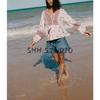Spring and Summer New Women's Clothing French Style Laminated Decoration Su Sui Decoration Printed V-neck Long Sleeve Shirt Top 5029081