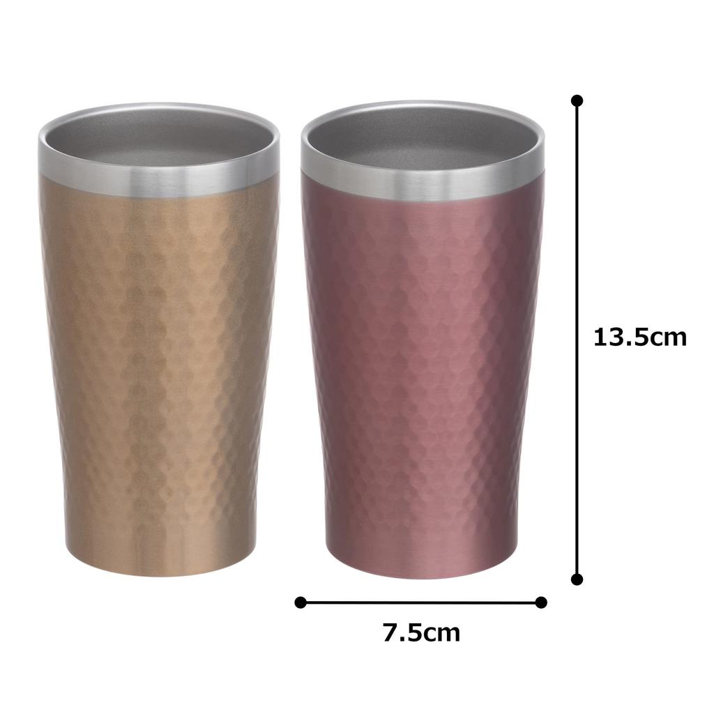 maebata luxe Pair Thermo Tumbler Gold & Pink 340ml 51432