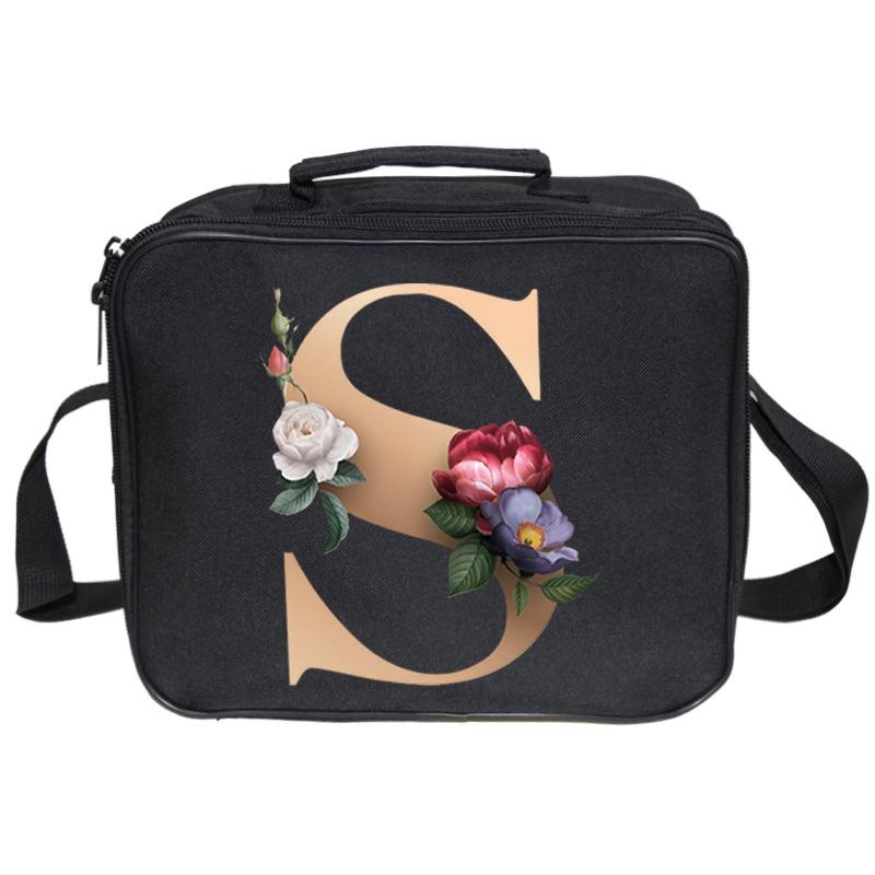 Neue bedruckte Lunchtasche mit 26 Buchstaben, großes Fassungsvermögen, Mehrfachtaschen-Lunchbox-Tasche