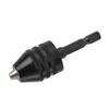 Keyless Drill Chuck Impact Driver Bit Adapter Converter 3 Jaws 1 4in Hex Shank 0.6‑8mm Black