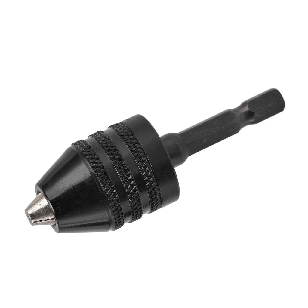 Bezklíčové sklíčidlo vrtačky Adaptér bitů pro rázový utahovák 3 čelisti 1/4" šestihranná stopka 0.6?8mm Černá