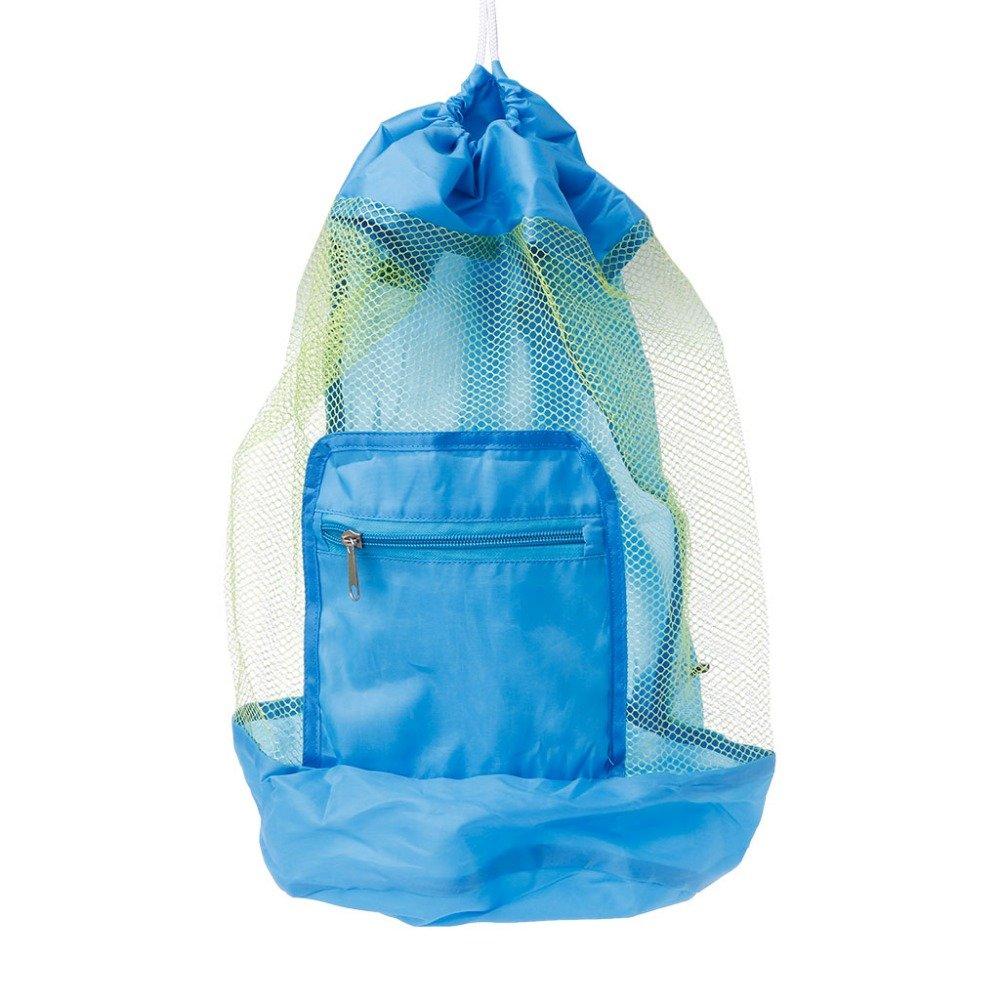 Kingsie Mesh Toy Bag, Sandbox Bag, Sand Play Supplies, Toy Storage Bag (Blue)