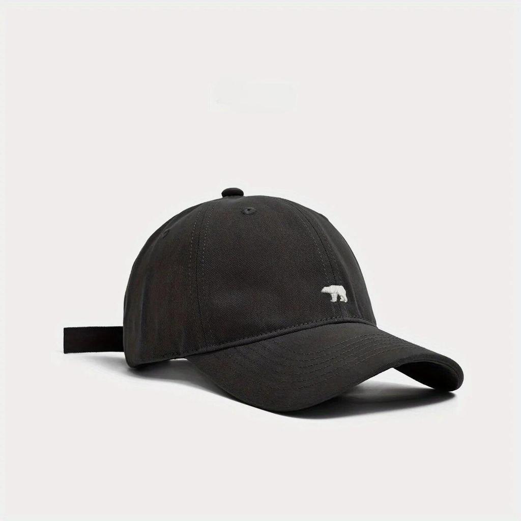 1PC Stilvolle Baseballkappe mit Bärenstickerei, Sonnenschutz, atmungsaktiv, verstellbar, idealer Freizeithut für Männer und Frauen, Unisex-Baseballkappe