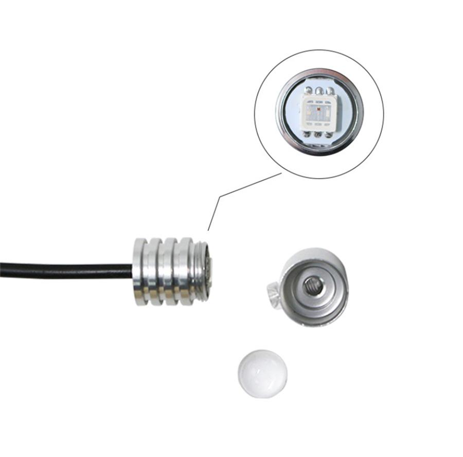 5PCS RGB LED Car Decor Neon With Foot Lamp integration Fiber Optical Strip Light