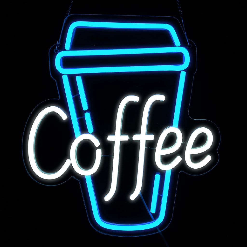 Coffee OPEN Neon Sign LED Light Coffees Bar Decor USB Powered Adjustable Brightness Coffee Station Coffee Lovers Birthday Gift
