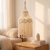 Macrame Lamp Shade Handwoven Boho Light Openwork for Bedroom, Reading Nook