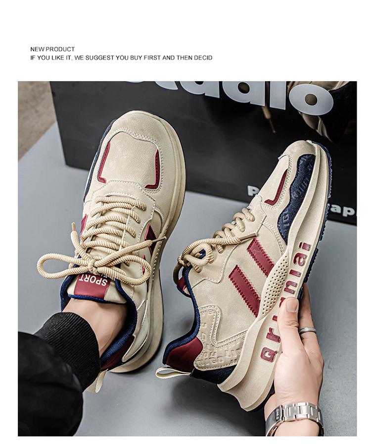 2025 Spring Men's Breathable Trendy Thick-Soled Sneakers - Casual Running Dad Shoes