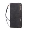 For iPhone 17 Pro Case Zipper Wallet Multiple Card Slots Leather Phone Cover with Wrist Strap