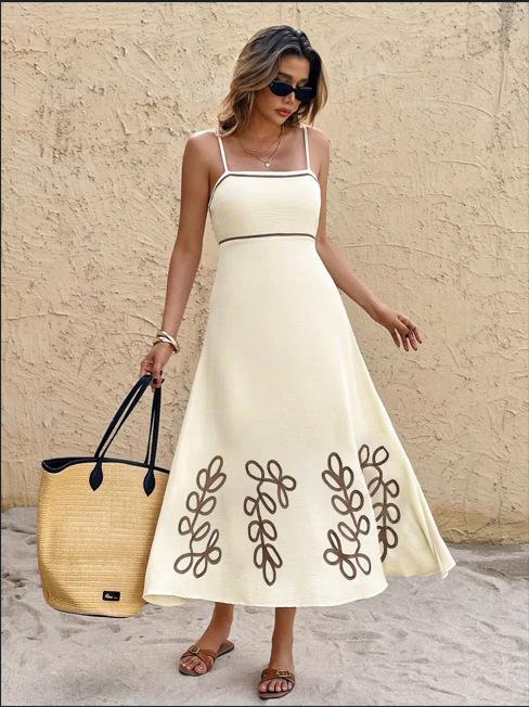 2026 European and American women s clothing explosive summer new backless strap temperament commuter dress S