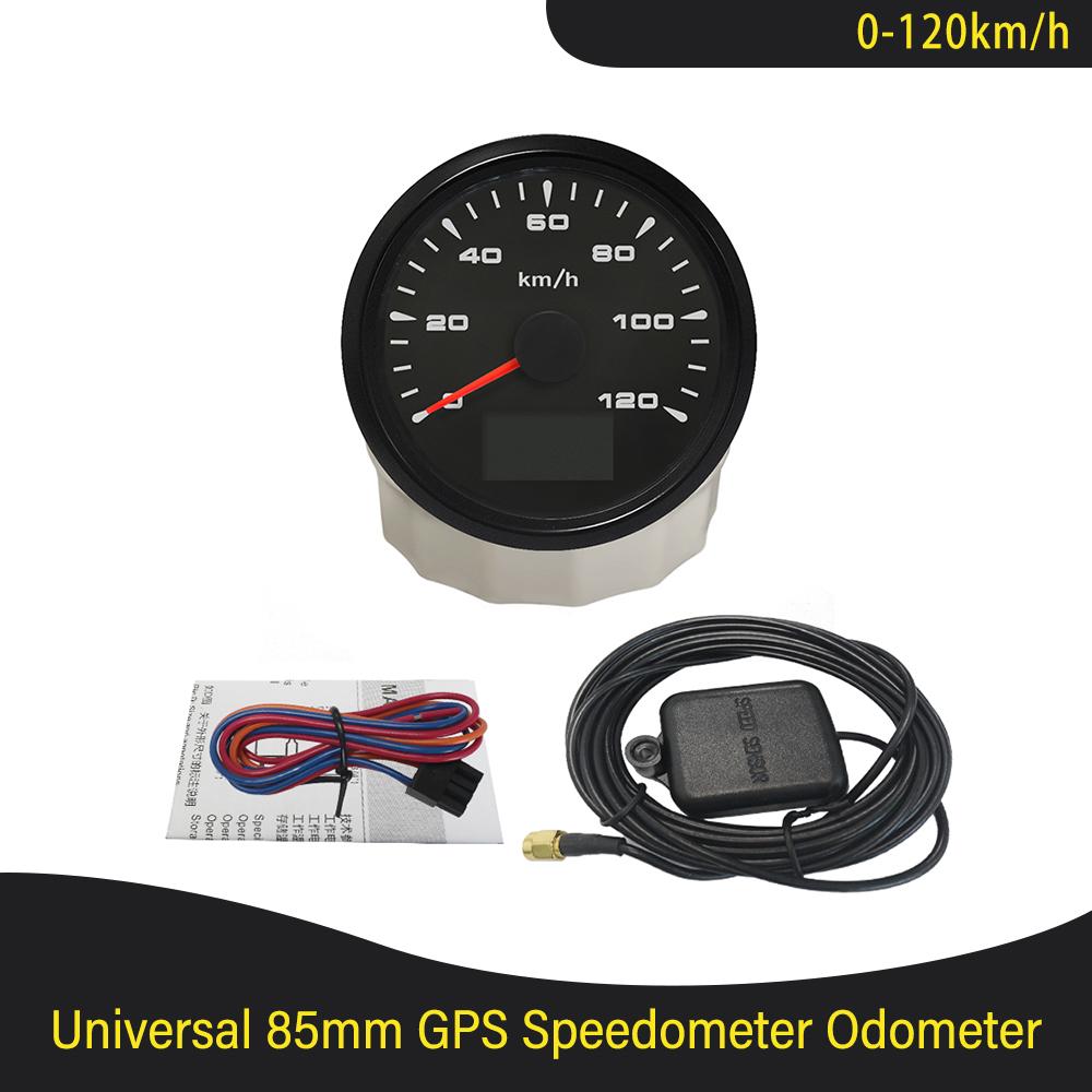85mm Boat Car 0-120KM/H 0-200KM/H GPS Speedometer with 8 Colors Backlight Waterproof Speedometer 9~32V Trip\COG\ODO