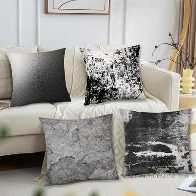 Schwarzweiß Minimalistische Linienfarben Kissenbezug Quadratisches Kissen Schlafzimmer Sofa Freizeit Komfort Kissen Wohnzimmer Heimdekoration