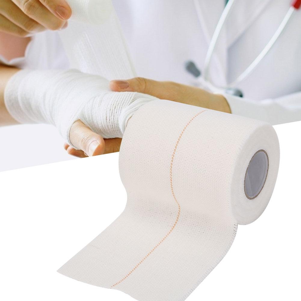 Portable Cotton Sports Sprain Fixation Bandage Joint Ligament Protective Bandage White7.5cm X 4.5m