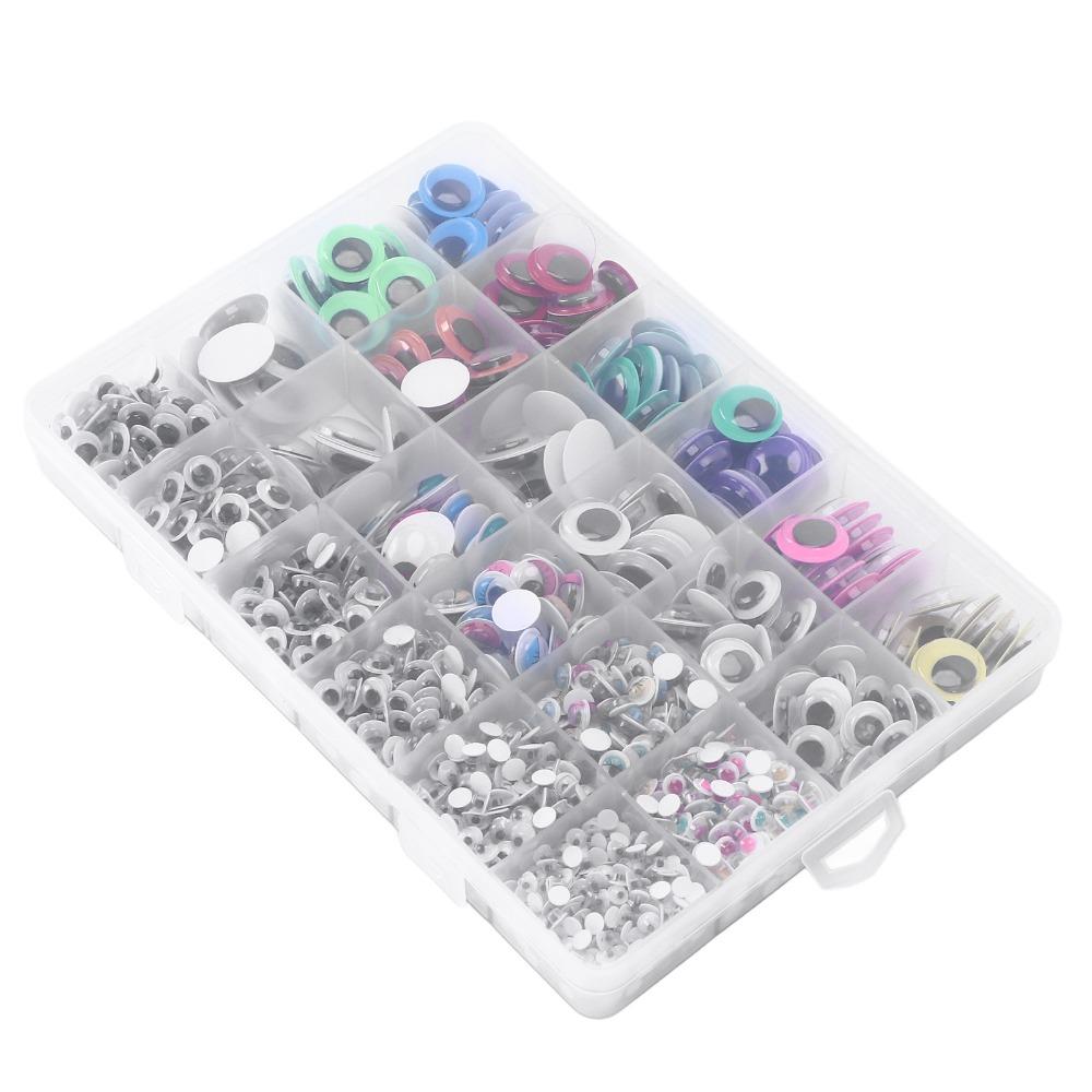 1700pcs Different Sizes Self Adhesive Eyes Self Adhesive Wiggle Eyes Googly Eyes  Doll Decoration