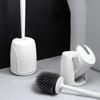 Long Handle Toilet Brush Set with Grip Handle Plastic Handle TPR for Grout Scrubbing and Bathroom Cleaning
