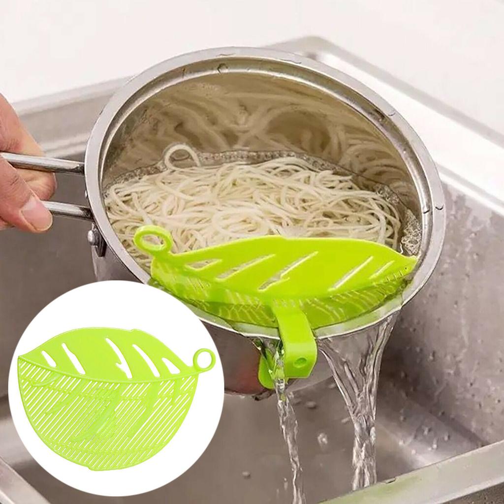 1 Pack Durable Leaf Half Round Rice Washing Sieve Cleaning Gadgets Kitchen Clip