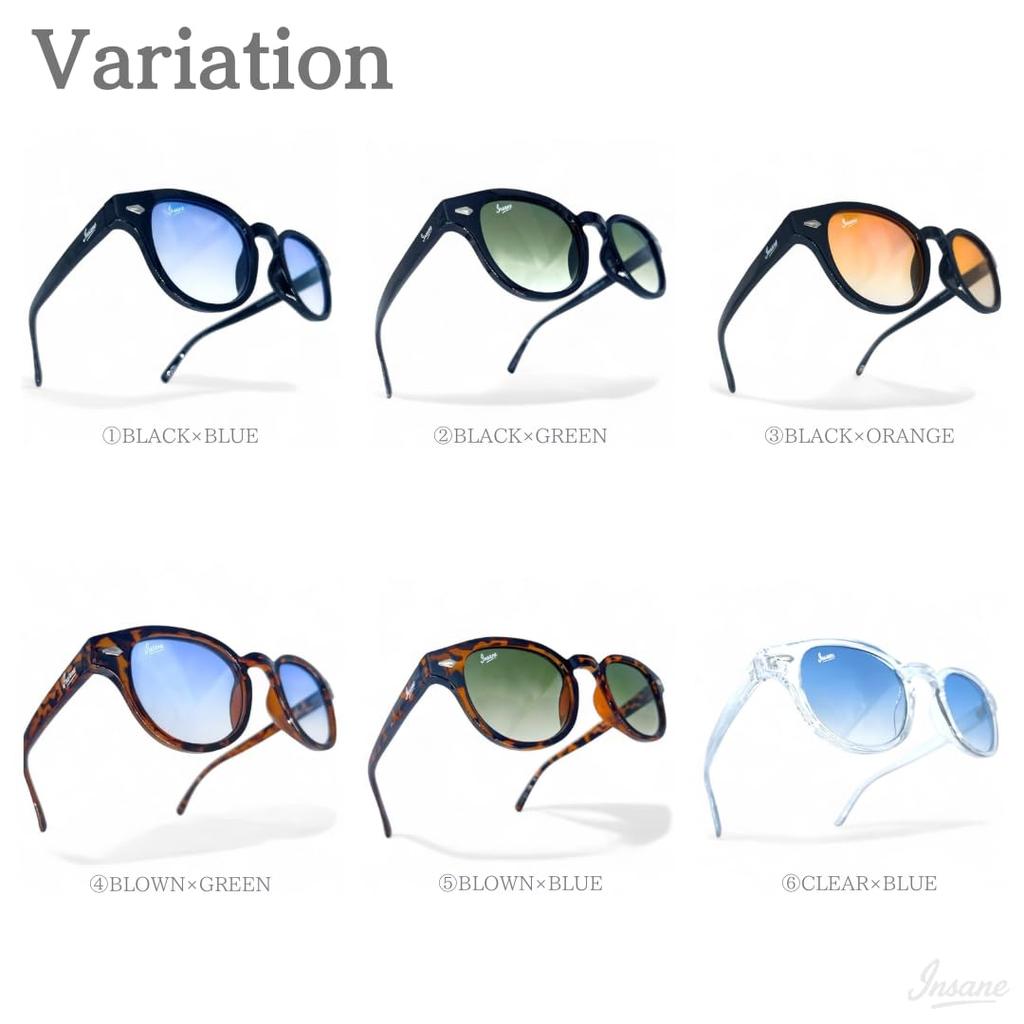 INSANE Gradient Design with Brand UV400 Blue Light x Sunglasses, Logo, Stylish, Protection, Protection, Boston/Wellington Style, Men's/Women's (Black