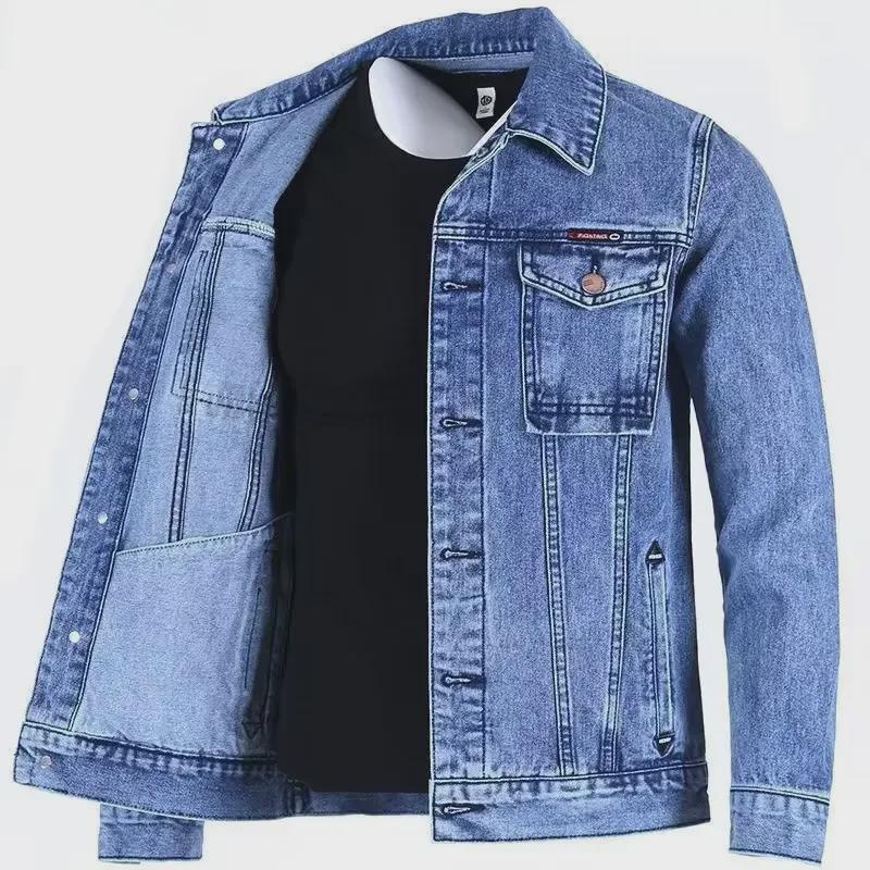 Men's Retro Denim Jackets - American High Street Fashion, Trendy Workwear for Spring and Autumn