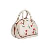 Coach Sydney 21 Zipper Cherry Print Coated Canvas And Leather Shoulder Crossbody Handbag Small Women Handbags White CF421-IMCAH