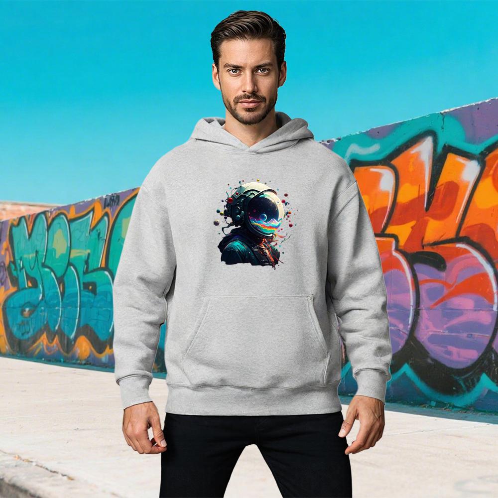 

Autumn\Winter Men s Casual Sweater-Colorful Astronaut Patterns Print-Streetwear Hoodie Trend Fashion-New in Hoodies&Sweatshirts 3XL