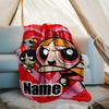 Customizable The Powerpuff Girls Throw Blanket – Personalized Name, All-Season Cozy Snug Blanket, Machine Washable, Personalized Blanket