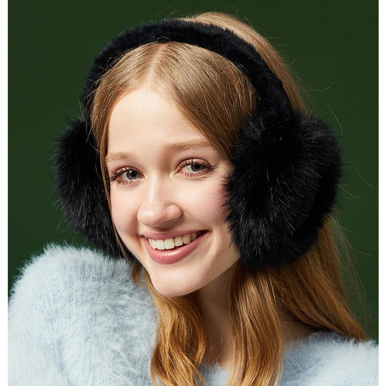 Winter Faux Fur Ear Muffs for Men and Women Cute Fluffy Earmuffs Soft Cozy Portable Fldable Outdoor Ear Warmer for Adult Ear Covers