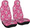Teschio di Zucchero Rosa Coprisedili Auto Set da 2 Pezzi Protezione Sedile Anteriore Veicolo Accessori Interni Protettori Tappetini Auto Universali
