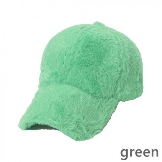Женская Толстая Бейсболка Тракерная Кепка из Искусственного Меха Кролика Солнцезащитная Шапка Плюшевая Зимняя Теплая Шапка зелёный