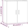 Wall Mounted Cabinet Concrete Grey 60 x 30 x 60 cm Engineered Wood
