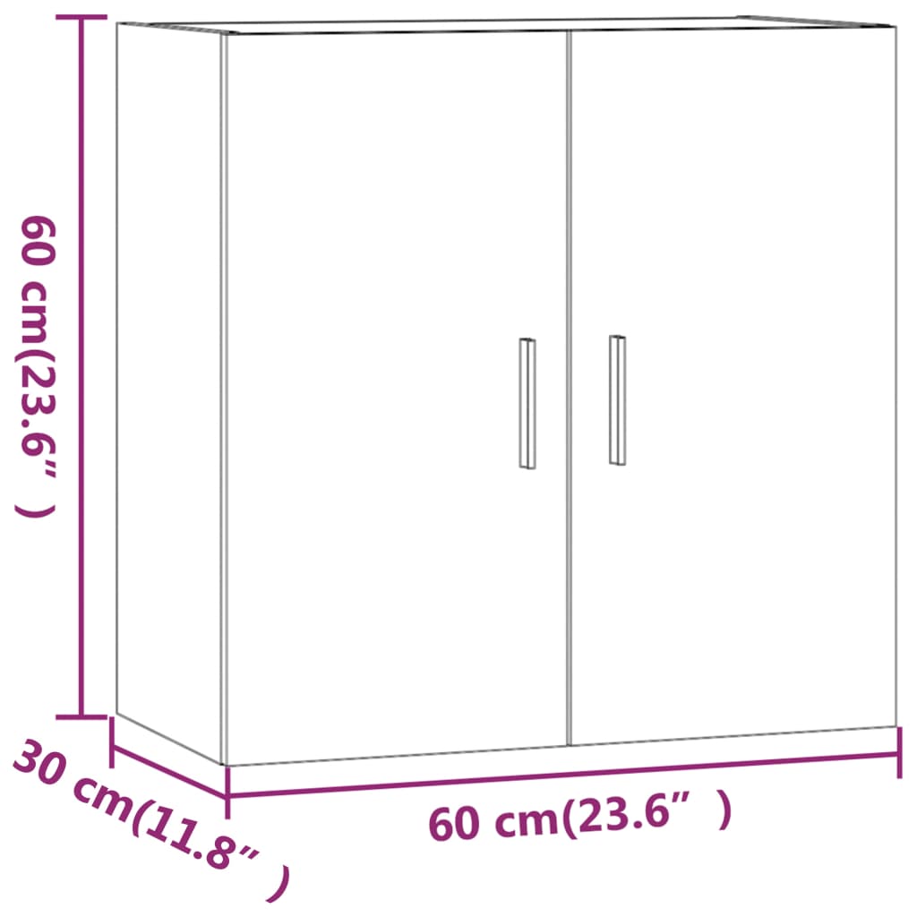 Wall Mounted Cabinet Concrete Grey 60 x 30 x 60 cm Engineered Wood