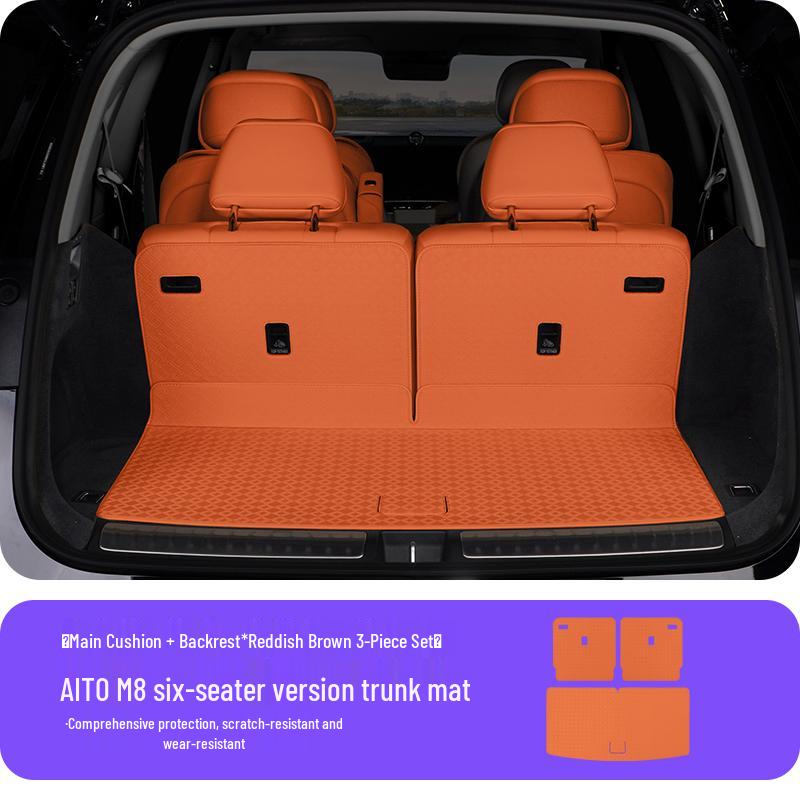 AITO M8 Trunk Mat: 3D Leather Protective Cover with Full Coverage, Tail Box Mat Decoration Accessory.