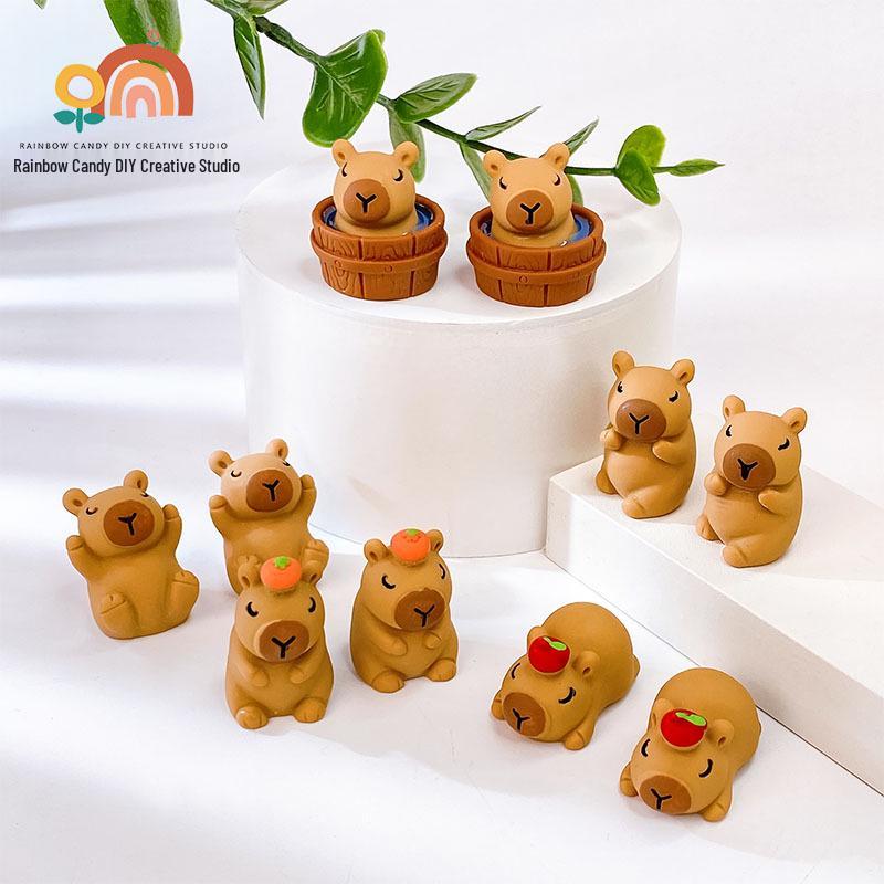 Mattiertes Capybara 3D Figur Schlüsselanhänger & Magnet - DIY Schmuckzubehör