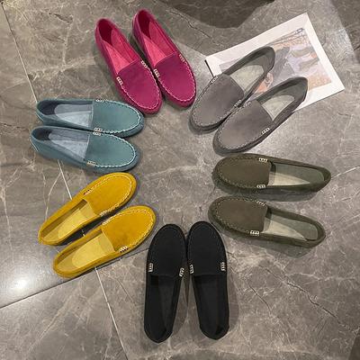 Large Size Shoes Spring and Autumn New Light Mouth Flat Bottom Solid Color Single Shoes Women One Pedal Lazy Shoes Women