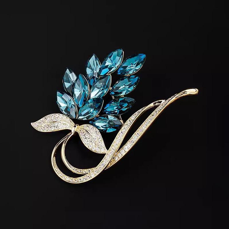 Elegante Orchideenbrosche Damen High-End Exquisite Brosche Nischendesign Anstecknadel Leichter Luxus Temperament Anzug Accessoires