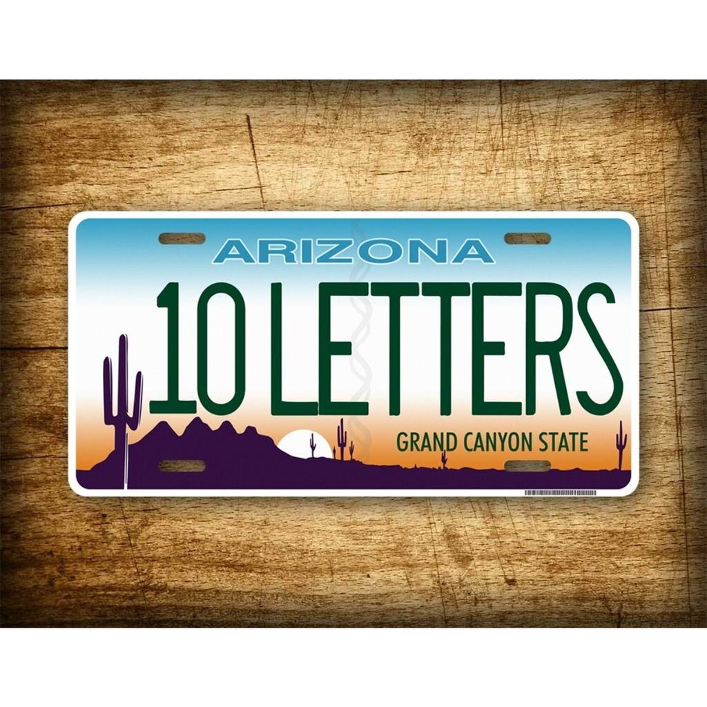 1pc Custom Arizona License Plate Metal Tin Sign Personalized Text Car Garage Wall Decoration