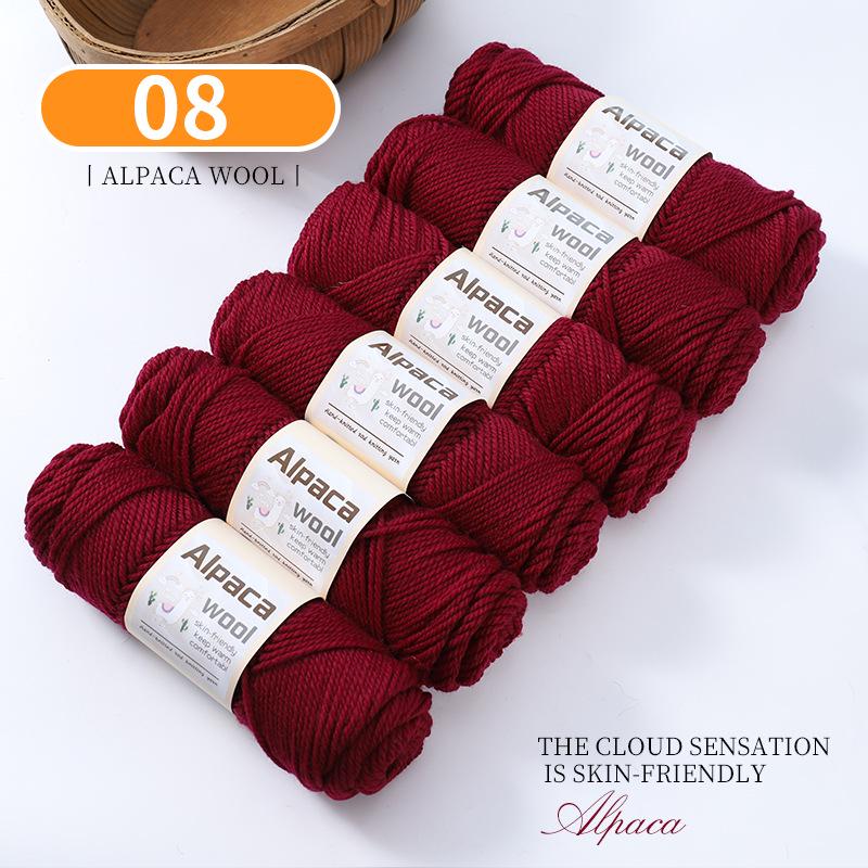 Alpaca Wool Medium Thick Yarn Ball for Hand-Knitted Cardigans, DIY Scarves, and Sweaters