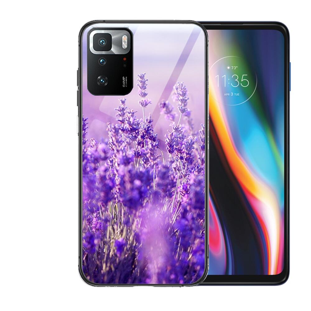 Carcasa de telefon din sticlă securizată lavandă pentru XiaoMi Redmi Note 10 9S 8 7 6 5 A 10t Pro 9T Huse