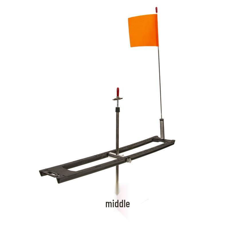 Black Stainless Steel Automatic Ice Fishing Rod with Flag