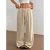 New Fashionable Women's Clothing, Elegant and Versatile, Elastic and Casual, Solid Color Pants, Wide Leg Pants