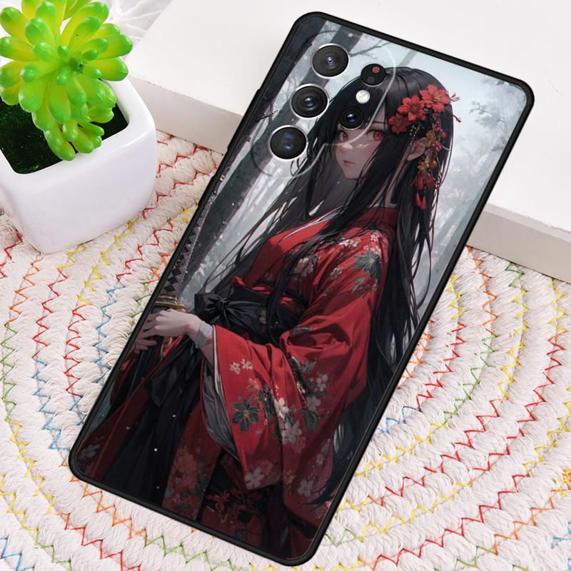 Anime Girl Samurai Phone Case for Samsung Galaxy note 10 pro S26 Ultra S23 S24 FE S25 S21 S22 PLUS shockproof Cove